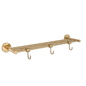 Picture of Towel Shelf with 3 Hooks - Auric Gold