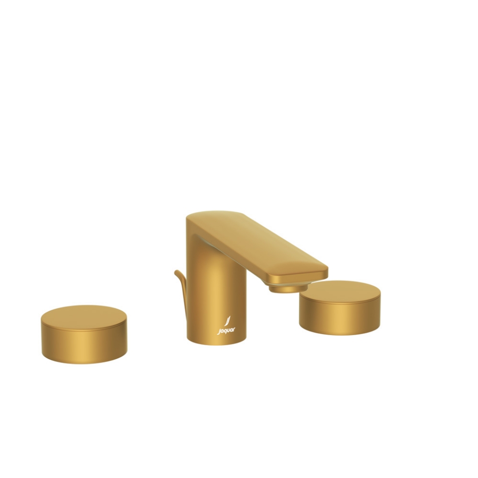 Picture of 3-hole basin mixer with popup waste system - Gold Matt PVD